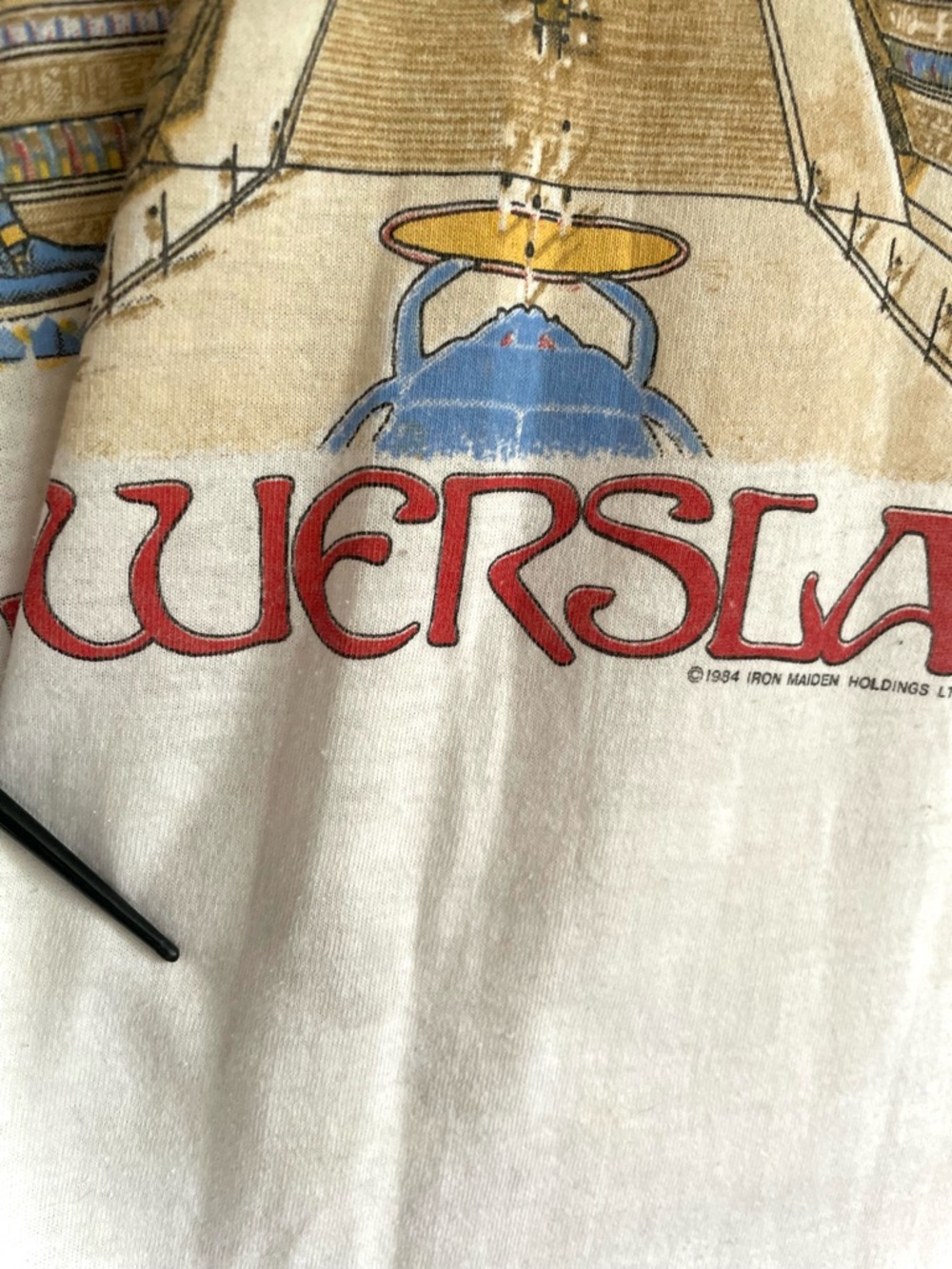 Vintage Iron Maiden Shirt 1984 World Slavery Tour Powerslave Raglan Jersey - Picture 10 of 10